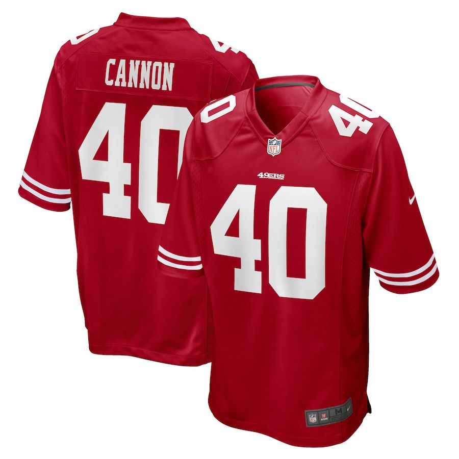 Men San Francisco 49ers #40 Trenton Cannon Nike Scarlet Game NFL Jersey